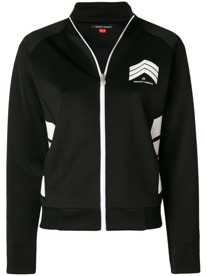 Perfect Moment Chevron Print Track Jacket - Black