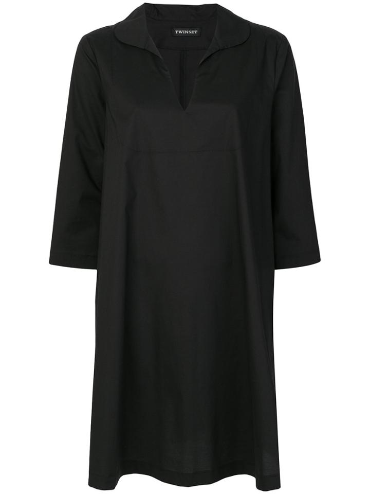 Twin-set Flared Shirt Dress - Black