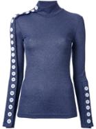 Christopher Esber - Button Down Sweatshirt - Women - Polyester/viscose - 6, Blue, Polyester/viscose