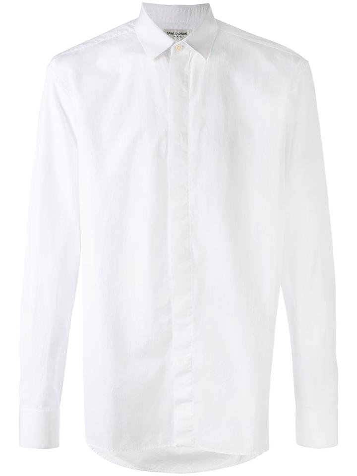 Saint Laurent - Placket Shirt - Men - Cotton - 44, White, Cotton
