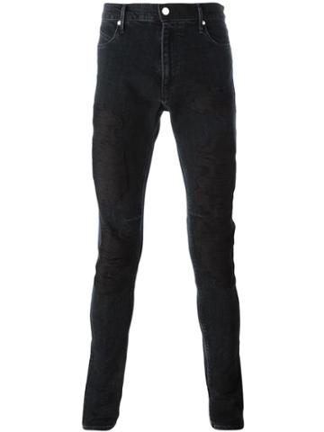 Road To Awe Skinny Fit Embroidered Jeans, Men's, Size: 32, Black, Cotton/polyurethane