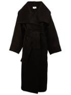 Maison Margiela Belted Long Coat, Women's, Size: 42, Grey, Cotton/polyamide/wool