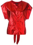 Isabel Marant - Daren Top - Women - Lamb Skin - 40, Red, Lamb Skin