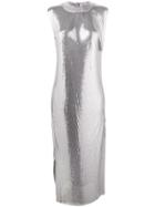 Paco Rabanne Long Sleeveless Metallic Dress - Grey