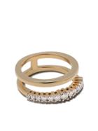 As29 18kt Yellow Gold White Diamond Icicle Double Pinky Ring