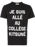 Maison Kitsuné Quote Print T-shirt, Men's, Size: Large, Black, Cotton