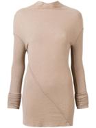 Rick Owens Lilies High Neck Fitted Sweater - Brown