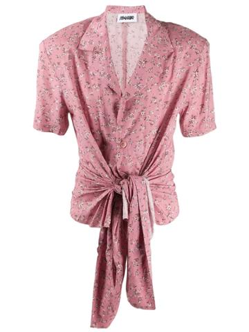 Magliano Floral Print Knotted Shirt - Pink