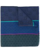 Paul Smith Multi-patterned Scarf - Blue