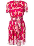 Pinko Rose-print Flared Dress