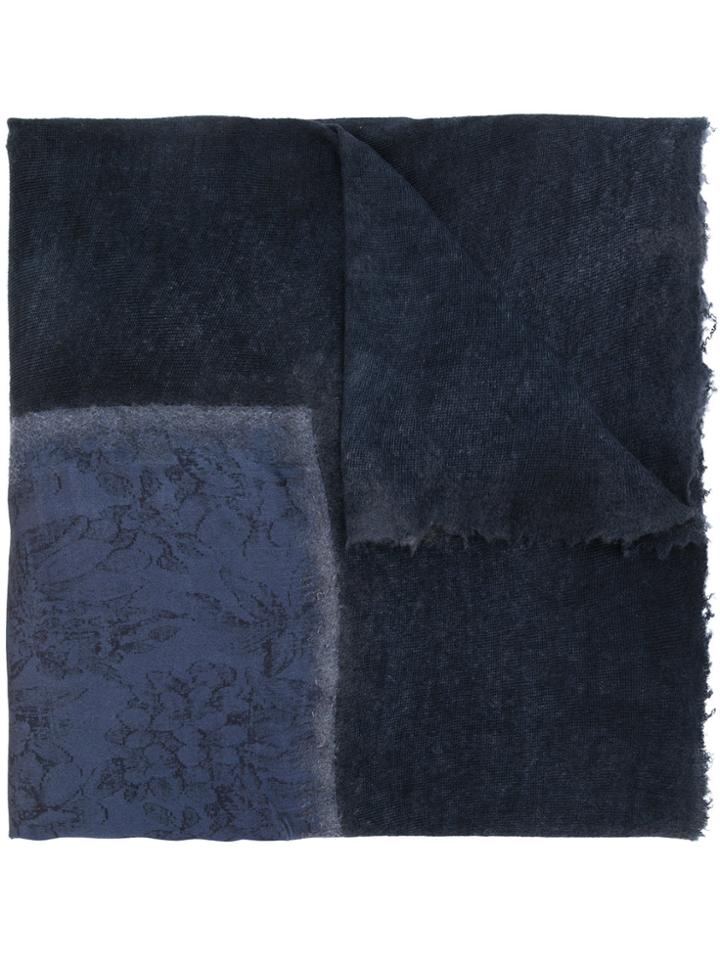 Avant Toi Cashmere Printed Scarf - Blue