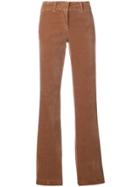 Luisa Cerano Velvet Flared Trousers - Brown