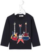 Junior Gaultier - Guitar Print T-shirt - Kids - Cotton - 12 Mth, Blue