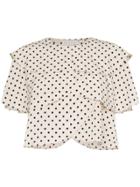 Rejina Pyo Scallop Layered Polka Dot Print Blouse - Neutrals