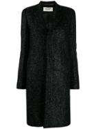 Saint Laurent Knitted Style Chesterfield Coat - Black