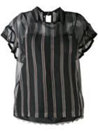 Sacai - Striped Blouse - Women - Silk/cotton/polyester - 2, Blue, Silk/cotton/polyester