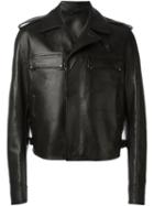 Lanvin Concealed Fastening Jacket, Men's, Size: 46, Black, Lamb Skin/polyester