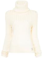 Chanel Pre-owned Ribbed Turtleneck Jumper - White
