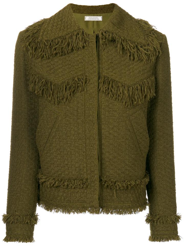 Nina Ricci Tweed Jacket, Women's, Size: 36, Green, Silk/polyamide