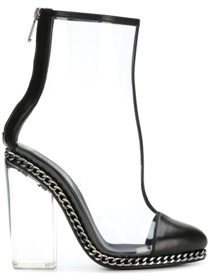 Balmain Clear Ankle Boots - White