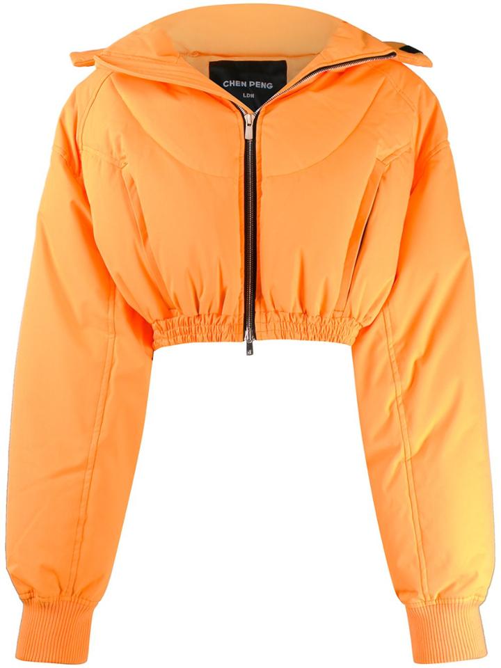 Chen Peng Cropped Puffer Jacket - Orange
