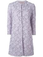 Giambattista Valli Embroidered Coat, Women's, Size: 46, Pink/purple, Cotton/polyester/nylon/silk