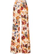 Msgm Floral Print Palazzo Trousers - Multicolour