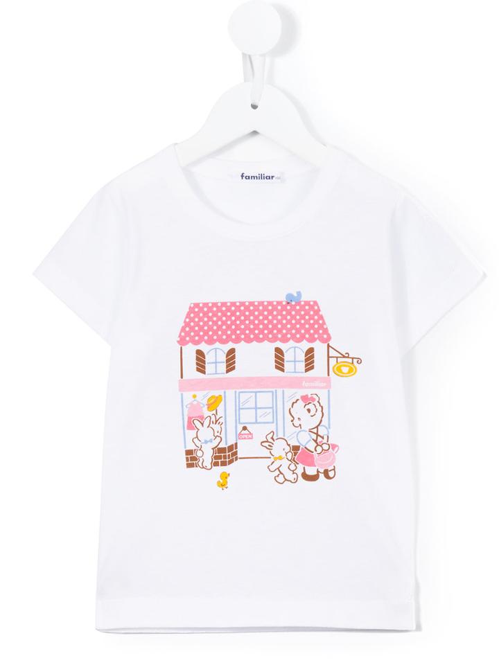 Familiar - House Print T-shirt - Kids - Cotton - 2 Yrs, White