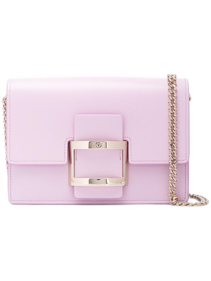 Roger Vivier Flap Shoulder Bag, Women's, Pink/purple, Calf Leather