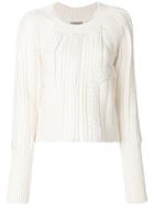 Burberry Cable Knit Sweater - White