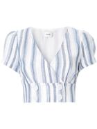 Suboo Shoreline Striped Crop Top - White