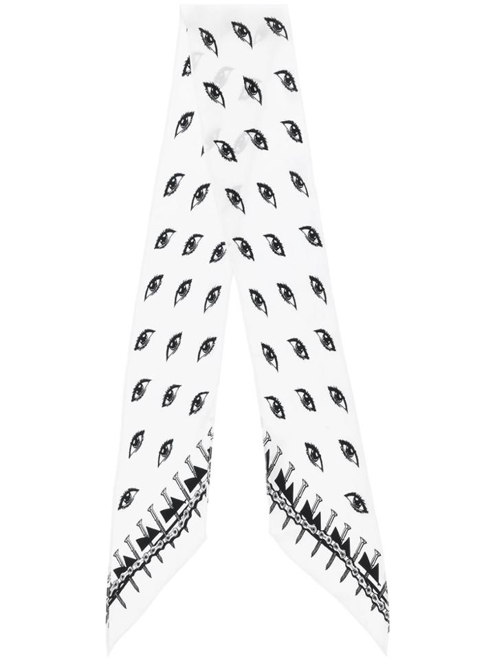 Rockins Eyes Print Scarf - White