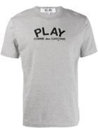 Comme Des Garçons Play Logo Round Neck T-shirt - Grey