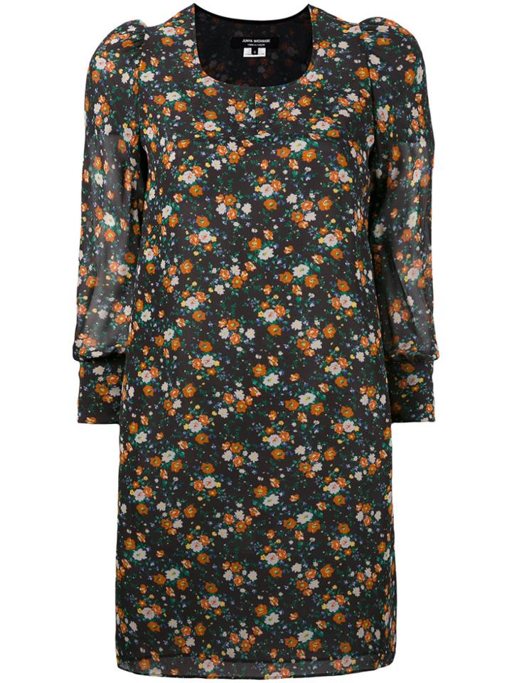 Junya Watanabe Comme Des Garçons Cropped Sleeve Floral Shift Dress -