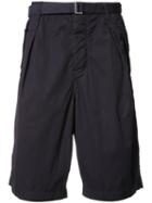 Sacai Belted Bermuda Shorts, Men's, Size: 2, Blue, Cotton