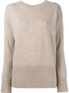 Vince Slit Back Jumper, Women's, Size: Medium, Nude/neutrals, Cashmere