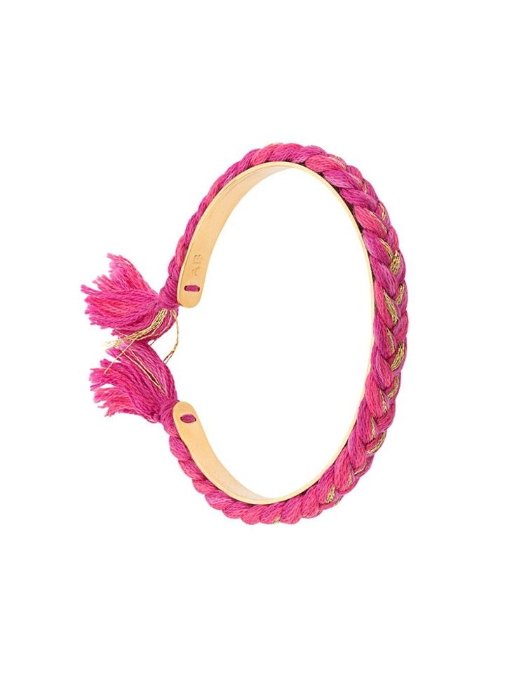 Aurelie Bidermann Braided Cuff Braclet - Pink