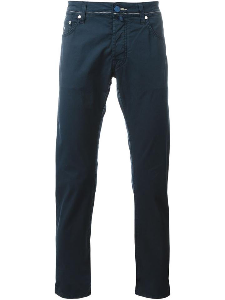 Jacob Cohen Slim-fit Trousers, Men's, Size: 42, Blue, Cotton/spandex/elastane
