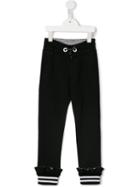 Fendi Kids Ruffle Trim Track Pants, Girl's, Size: 7 Yrs, Black