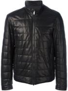 Tod's Double Zip Padded Jacket, Men's, Size: Small, Black, Nappa Leather/polyester/spandex/elastane/wool