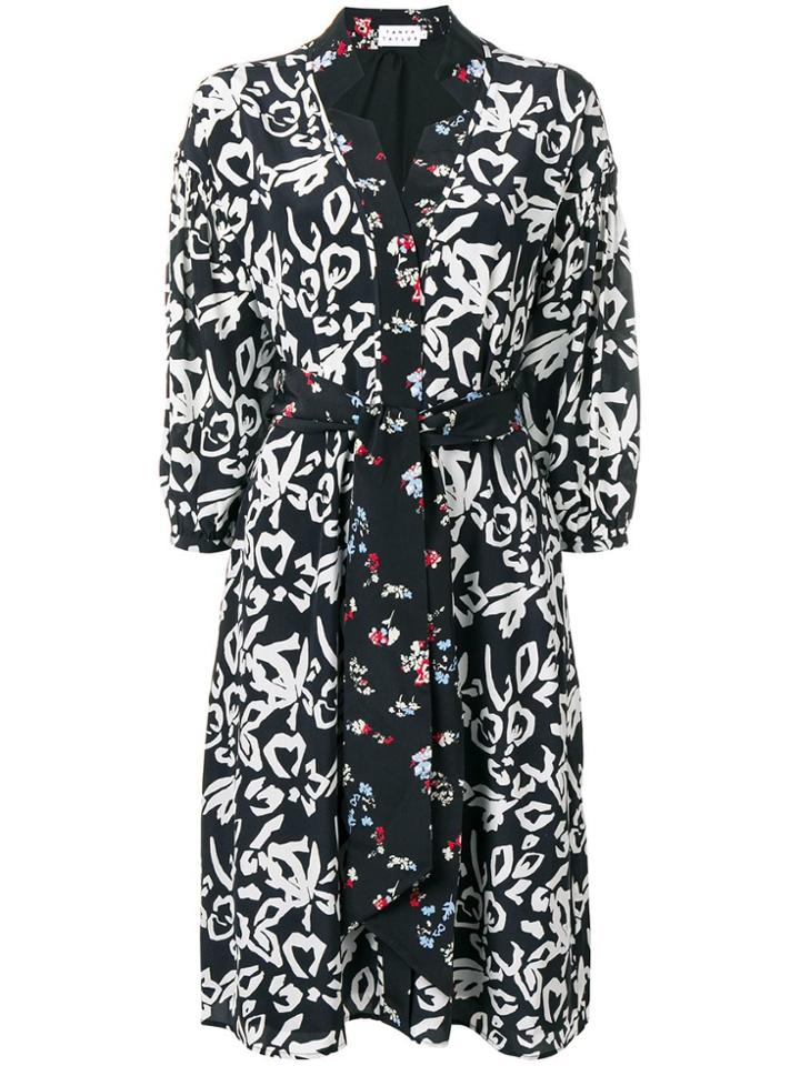 Tanya Taylor Floral Wrap Dress - Black