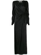 Nineminutes Side-fastening Wrap Gown - Black