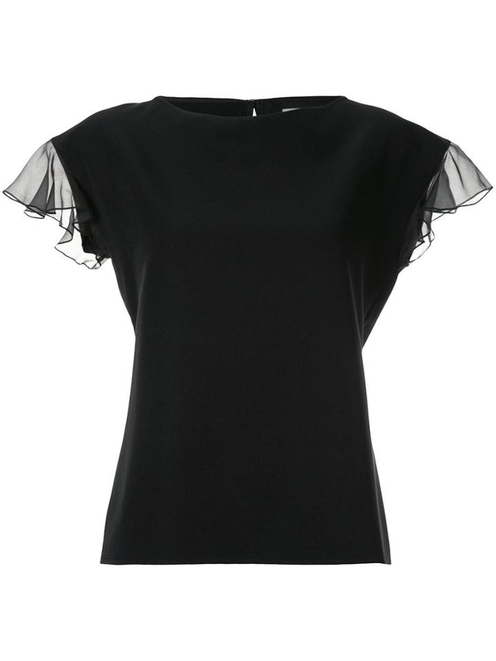 Ingie Paris Ruffled Sleeve Blouse - Black