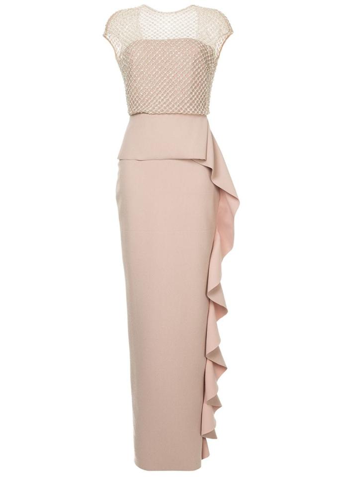 Rachel Gilbert Elsa Ruffle Detail Dress - Neutrals