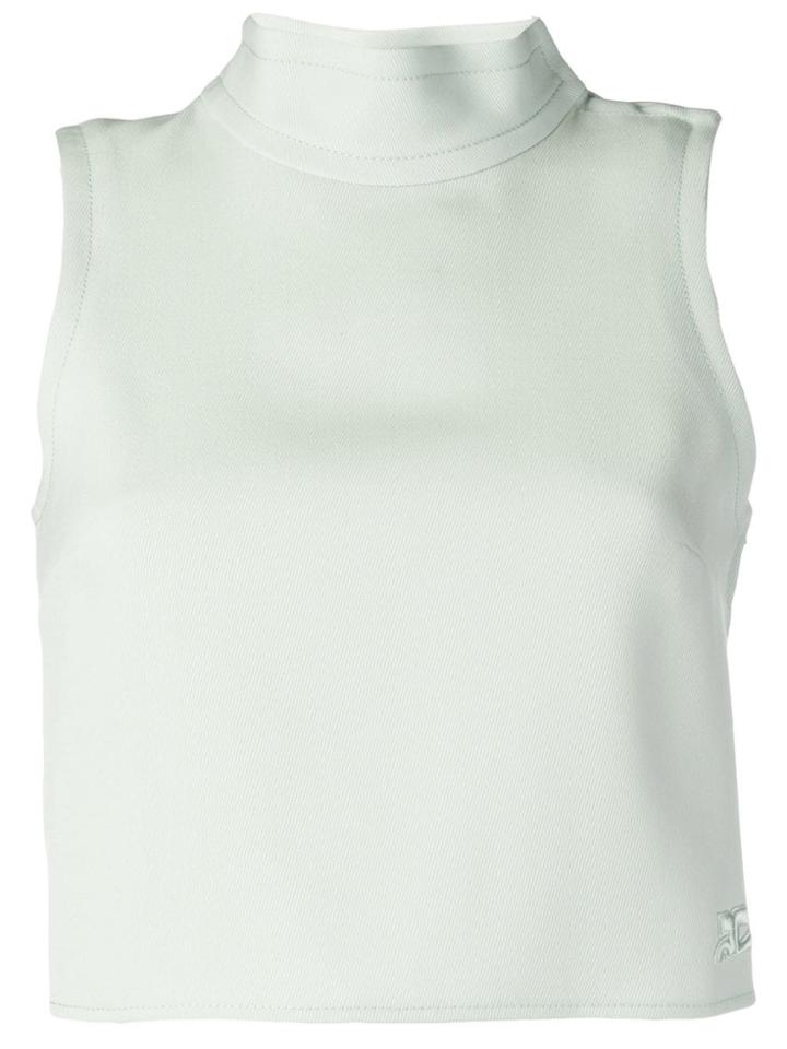 Courrèges Mock Neck Crop Top - Green