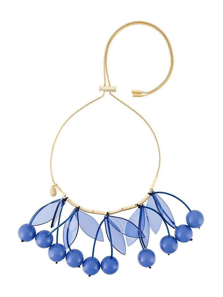 P.a.r.o.s.h. Cherry Necklace, Women's, Blue, Brass/zamak/polymethyl Methacrylate