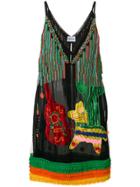 Au Jour Le Jour Fringed Embellished Dress - Black