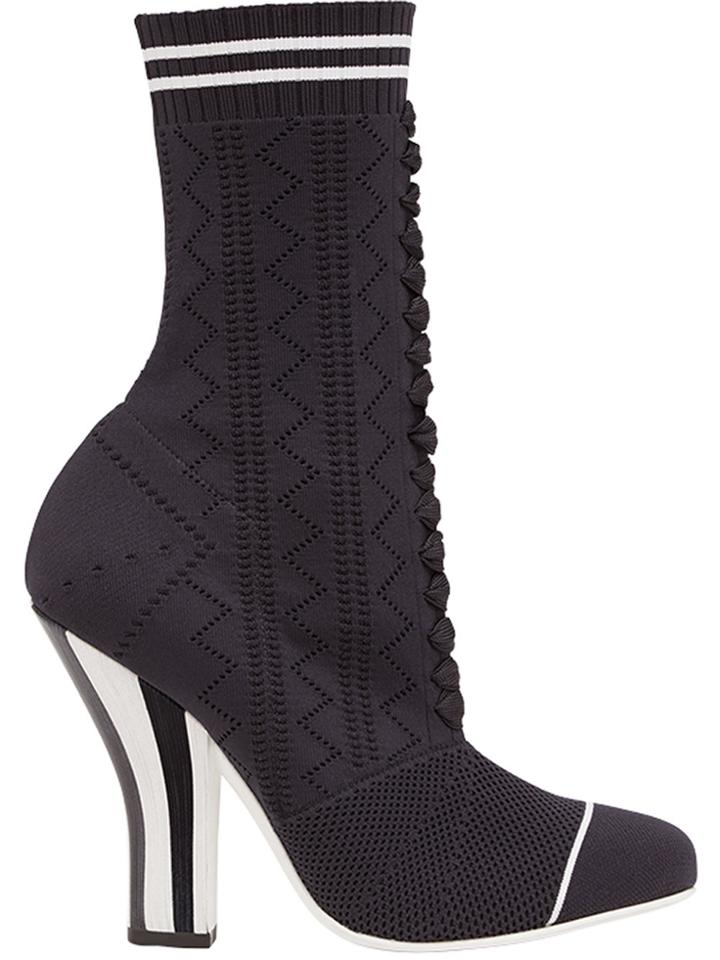 Fendi Open Work Sock Boots - Black