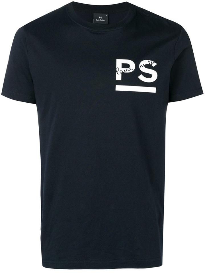 Ps Paul Smith Logo Print T-shirt - Blue
