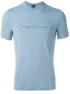 Giorgio Armani Fitted T-shirt, Men's, Size: 48, Blue, Spandex/elastane/viscose